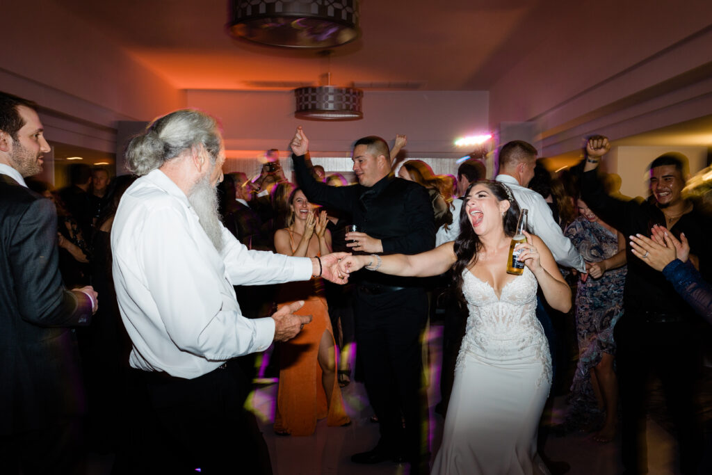 Guests dancing at wedding reception