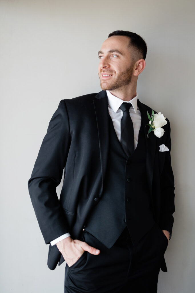 black tie groom photos